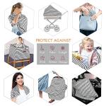 Nursing Cover Breastfeeding Scarf - Baby Car Seat Covers, Infant Stroller Cover, Carseat Canopy for Girls and Boys by Yoofoss (Grey Stripe) from YOOFOSS