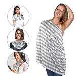 Nursing Cover Breastfeeding Scarf - Baby Car Seat Covers, Infant Stroller Cover, Carseat Canopy for Girls and Boys by Yoofoss (Grey Stripe) from YOOFOSS