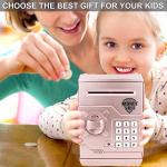 TOPBRY Piggy Bank for Kids ,Electronic Password Piggy Bank Kids Safe Bank Mini ATM Piggy Bank Toy for 3-14 Year Old Boys and Girls (Pink) by TOPBRY
