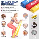 4.9ft Resistance Bands Set - Exercise Bands for Physical Therapy, Yoga, Pilates, Rehab and Home Workout, Non-Latex Elastic Bands Set of 3 from RENRANRING