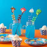 24Pcs Toy Inspired Story Birthday Party Supplies Reusable Drinking Straws,8 Designs Toy Themed Story Party Favors with 2 Cleaning Brush from NITELUO