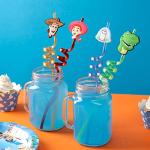 24Pcs Toy Inspired Story Birthday Party Supplies Reusable Drinking Straws,8 Designs Toy Themed Story Party Favors with 2 Cleaning Brush from NITELUO