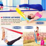 4.9ft Resistance Bands Set - Exercise Bands for Physical Therapy, Yoga, Pilates, Rehab and Home Workout, Non-Latex Elastic Bands Set of 3 from RENRANRING
