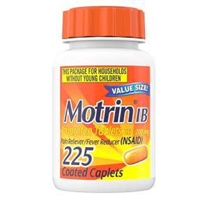 Motrin IB, Ibuprofen 200mg Tablets for Fever, Muscle Aches, Headache & Back Pain Relief, 225 ct from Johnson & Johnson