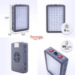 Hooga Red Light Therapy Device, Red Near Infrared 660nm 850nm, 60 Clinical Grade LEDs, High Power Output Panel. Hanging Kit. Improve Sleep, Pain Relief, Skin Health, Anti-Aging, Energy, Recovery. by Hooga Health