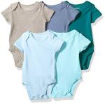 Hanes baby boys Ultimate Flexy 5 Pack Short Sleeve Bodysuits Bodystocking, Blues, 12-18 Months US by Hanes