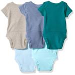 Hanes baby boys Ultimate Flexy 5 Pack Short Sleeve Bodysuits Bodystocking, Blues, 12-18 Months US by Hanes