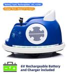 u URideon Ride On Bumper car for Kids, 6V Electric Vehicle Ride on Toys with Remote Control, Music,Colorful Flashing Lights,Battery Powered (Navy Blue) by u URideon