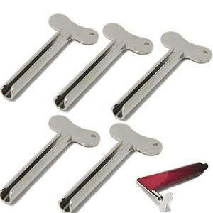 WarmShine 5 Pack Metal Tube Toothpaste Squeezer Key Tube Squeezer Wringer Roller for Hair Color Dye Hand Cream Cosmetics Paint Tube from Winter Sunshine