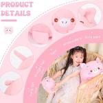 AIXINI 23.6 inch Cute Pink Pig Plush Stuffed Animal Cylindrical Body Pillow,Super Soft Cartoon Hugging Toy Gifts for Bedding, Kids Sleeping Kawaii Pillow by AIXINI