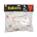 IT Pennywise Balloons Valentines Day Decorations Scary Clown Halloween Decor Indoor Cosplay Party Favors 12inch Latex Ballons White And Red [25pcs] by Suntunk