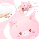 AIXINI 23.6 inch Cute Pink Pig Plush Stuffed Animal Cylindrical Body Pillow,Super Soft Cartoon Hugging Toy Gifts for Bedding, Kids Sleeping Kawaii Pillow by AIXINI