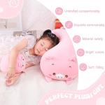 AIXINI 23.6 inch Cute Pink Pig Plush Stuffed Animal Cylindrical Body Pillow,Super Soft Cartoon Hugging Toy Gifts for Bedding, Kids Sleeping Kawaii Pillow by AIXINI