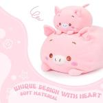 AIXINI 23.6 inch Cute Pink Pig Plush Stuffed Animal Cylindrical Body Pillow,Super Soft Cartoon Hugging Toy Gifts for Bedding, Kids Sleeping Kawaii Pillow by AIXINI