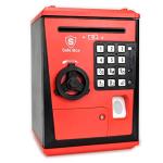 Lyght Kids Safe Box with Fingerprint Code, Talking Piggy Bank, ATM Savings Bank for Real Money, Great Toy Gift for Children(Black/Red) from Shenzhen Like Electronic Co.,Ltd