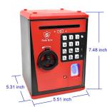 Lyght Kids Safe Box with Fingerprint Code, Talking Piggy Bank, ATM Savings Bank for Real Money, Great Toy Gift for Children(Black/Red) from Shenzhen Like Electronic Co.,Ltd