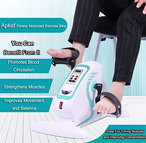 Apkaf Fitness Motorized Exercise Bike with Leg Protector, Electric Pedal Exerciser for the Elderly and Seniors, Electronic Physical Therapy Rehab Bike Trainer with Bonus Grip Strength Ball from Apkaf