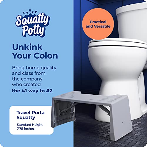 Squatty Potty Porta Traveler Foldable Toilet Stool for Travel, 7" Height, Gray by Squatty Potty LLC