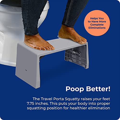 Squatty Potty Porta Traveler Foldable Toilet Stool for Travel, 7" Height, Gray by Squatty Potty LLC