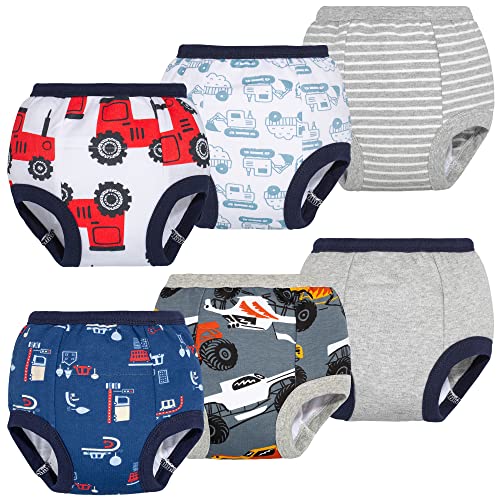 BIG ELEPHANT Baby Boys' 6 Pack Toddler Potty Training Pants 100% Cotton Waterproof Underpants by 