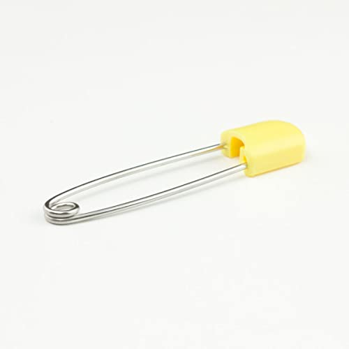 OsoCozy Diaper Pins - Yellow - Sturdy, Stainless Steel Diaper Pins with Safe Locking Closures - Use for Special Events, Crafts or Colorful Laundry Pins from OsoCozy
