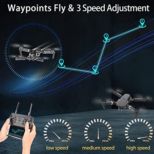 MOCVOO Drone with Dual Camera for Adults Beginners Kids, Foldable RC Quadcopter, Toys Drone Gifts, 1080P FPV Video, 3 Batteries, Carrying Case, One Key Start, Headless Mode, Waypoints fly, 360Â° Flips by ZHENG FEI TOYS FACTORY