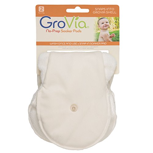 GroVia No-Prep Reusable Soaker Pad for Baby Cloth Diapering Hybrid Diaper Shell (2 Count) by GroVia