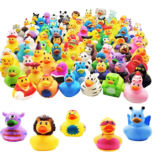 The Dreidel Company Assortment Rubber Duck Toy Duckies for Kids, Bath Birthday Gifts Baby Showers Classroom Incentives, Summer Beach and Pool Activity, 2" (10-Pack) from The Dreidel Company