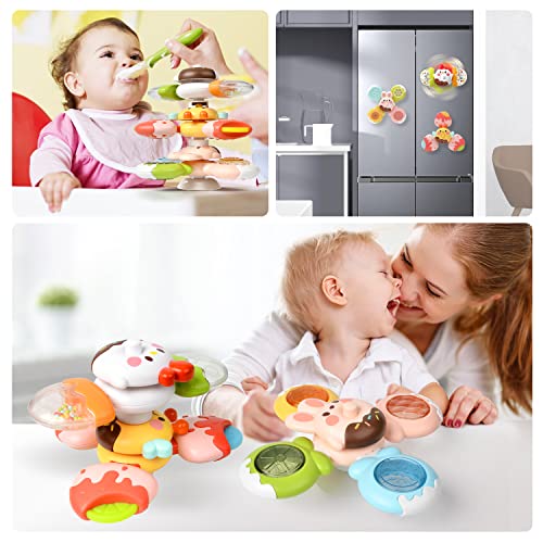 12 PCS DIY Stackable Suction Cup Spinner Toys Baby Toys 12-18 Months Sensory Toys for Toddlers 1-3 - Baby Gifts Idea by TOHIBEE