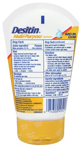 Desitin Skin Protectant And Diaper Rash Ointment Multi-Purpose With Vitamins A & D, Travel Size, 3.5. Oz Tube by Johnson & Johnson SLC