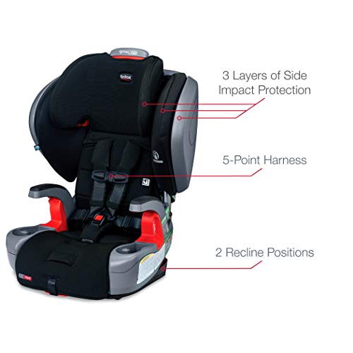 Britax Grow with You ClickTight Plus Harness-2-Booster Car Seat | 3 Layer Impact Protection - 25 to 120 Pounds, Jet Safewash Fabric [New Version of Pinnacle] from AmazonUs/BIYN9