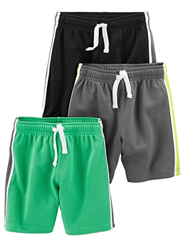 Simple Joys by Carter's Baby Boys' Toddler 3-Pack Mesh Shorts, Black, Green, Gray, 4T from Carter's Simple Joys - Private Label