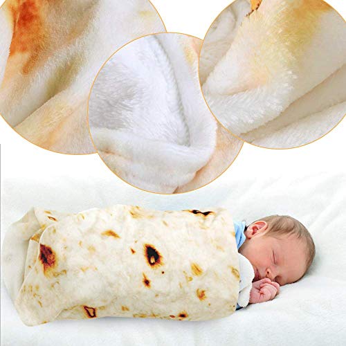 Burrito Swaddle Blanket for Baby,Tortilla Wrap Blanket with Hat,Super Soft,Great Gift for Baby Shower by Safe(Round,Yellow,35inch) from Kakaya