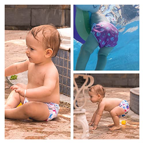 ALVABABY Baby Swim Diapers 2pcs One Size Reuseable Washable & Adjustable for Swimming Lesson & Baby Shower Gifts Baby Boy Girlï¼ Fish & Sailboat, Large)ZSW09-10-DA from Alvababy