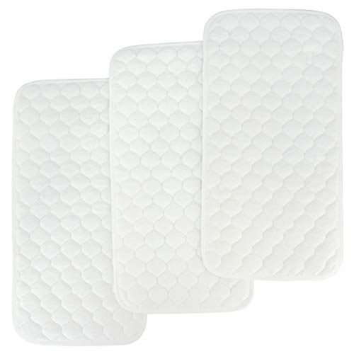 BlueSnail Bamboo Quilted Thicker Waterproof Changing Pad Liners, 3 Count (Snow White) from BlueSnail