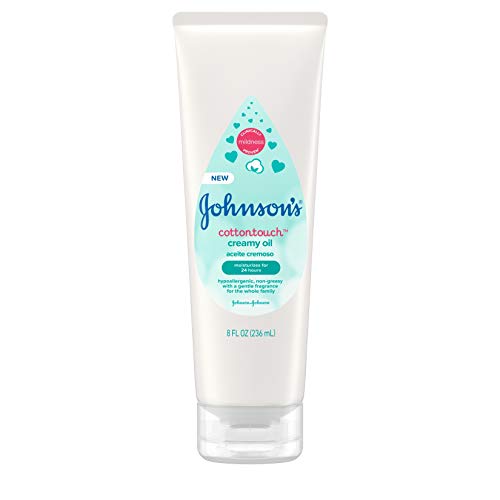 Johnson's CottonTouch Moisturizing Creamy Oil for Baby, Body Lotion with Real Cotton and Gentle Fragrance, Hypoallergenic, Non-Greasy, Paraben-Free, Phthalate-Free and Dye-Free, 8 fl. oz from AmazonUs/JOHFT