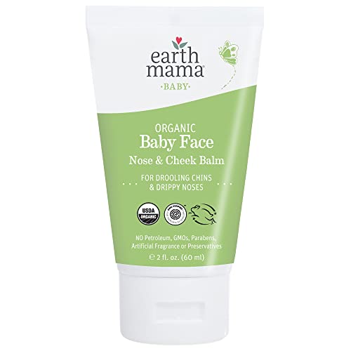 Organic Baby Face Nose & Cheek Balm for Dry Skin by Earth Mama | Natural Petroleum Jelly Alternative, 2-Fluid Ounce by Earth Mama Angel Baby