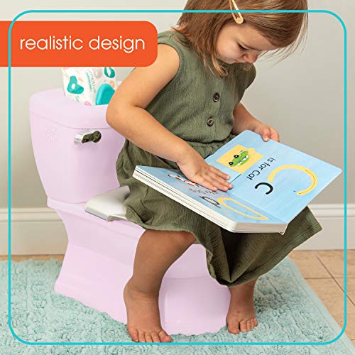 Summer My Size Potty with Transition Ring & Storage, Pink â Realistic Potty Training Toilet â Features Interactive Toilet Handle, Removable Potty Topper and Pot, Wipe Compartment, and Splash Guard from Summer Infant