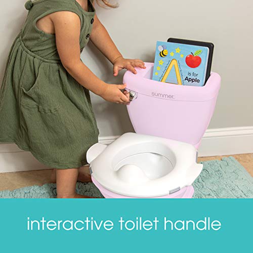 Summer My Size Potty with Transition Ring & Storage, Pink â Realistic Potty Training Toilet â Features Interactive Toilet Handle, Removable Potty Topper and Pot, Wipe Compartment, and Splash Guard from Summer Infant