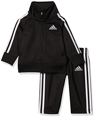 adidas Baby Boys Li'l Tricot Jacket & Pant Clothing Set, Black, 18M by adidas