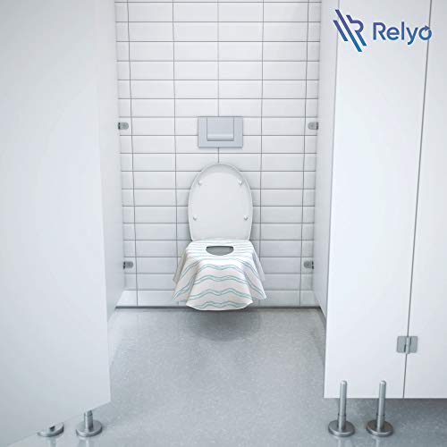 Toilet Seat Covers Disposable - 20 Pack - Waterproof, Ideal for Kids and Adults â Extra Large, Individually Wrapped for Travel, Toddlers Potty Training in Public Restrooms (Waves, 20) by Relyo