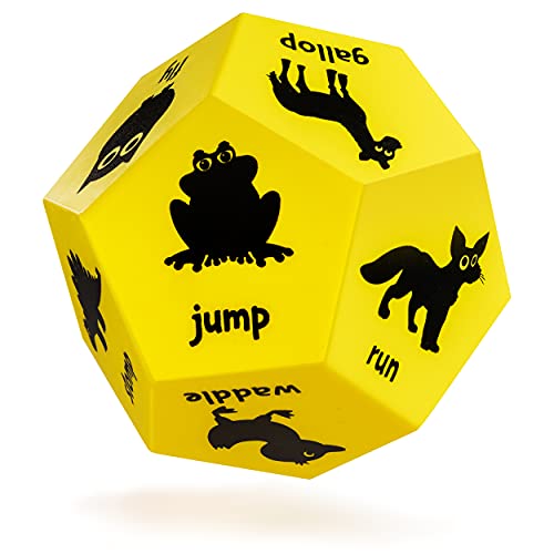 Covelico Exercise dice for Kids - Yellow Animals | Roll and Play Animal Game | Kids Exercise Equipment | Big Foam dice | Kids Workout Equipment - a Fitness dice | Kids Outdoor Activities from Covelico PTY LTD