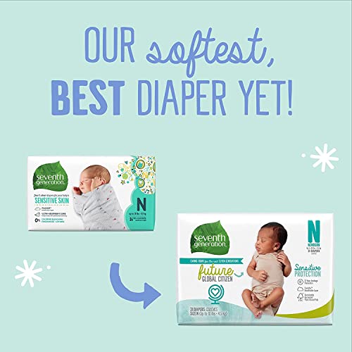 Seventh Generation Baby Diapers, Size Newborn, 80 Count, Super Pack, for Sensitive Skin from AmazonUs/SEVM7
