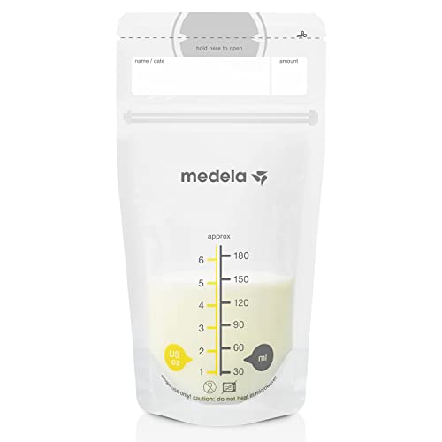 Medela Breast Milk Storage Bags, 100 Count, Ready to Use Breastmilk Bags for Breastfeeding, Self Standing Bag, Space Saving Flat Profile, Hygienically Pre-Sealed, 6 Ounce by Medela