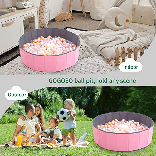 Large Ball Pits for Kids Toddlers Babies as Play Yard, Baby Playpen, Fence, Oxford Cloth Portable & Foldable Ball Pool Indoor Outdoor (Balls Not Included),Pink by GOGOSO