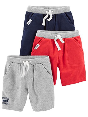 Simple Joys by Carter's Boys' Multi-Pack Knit Shorts, Red/Gray/Navy, 6-9 Months from Carter's Simple Joys - Private Label