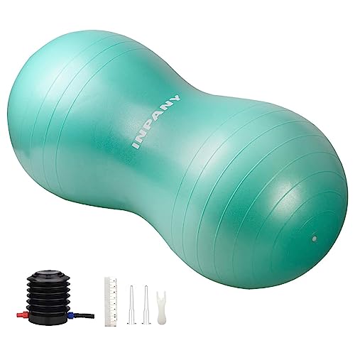 INPANY Peanut Ball - Anti Burst Exercise Ball for Labor Birthing, Physical Therapy for Kids, Core Strength, Home & Gym Fintness (Include Pump) by Inpany