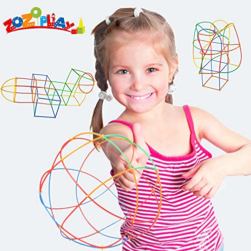 ZoZoplay Straw Constructor STEM Building Toys 400 Piece Straws and Connectors Building Sets Colorful Motor Skills Interlocking Plastic Engineering Toys Best Educational Toys Boy & Girlâ¦ by ZoZoplay