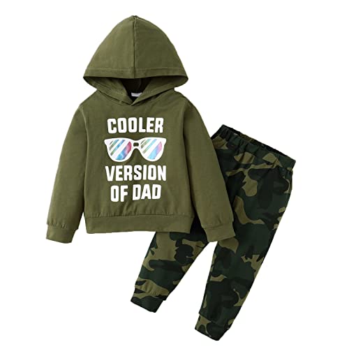 Toddler Boy Clothes Baby Boy Outfits, Toddler Fall Winter Letter Printed Hoodie Sweatshirt Tops+Camouflage Long Pants from 