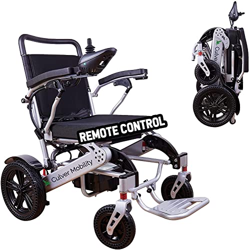Culver Mobility Tiger Electric Wheelchair XL for Adults, All Terrain Lightweight Foldable Wheelchairs,Power Motorized Electric Wheel Chair, Comfortable Remote Control Mobility Aid (Grey) from JBH